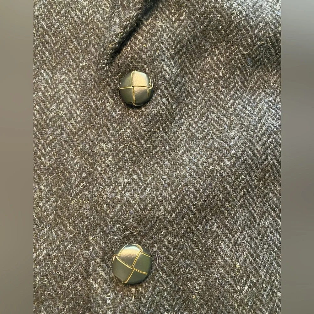 Harris Tweed Men's Dark Charcoal Herringbone Sport Coat